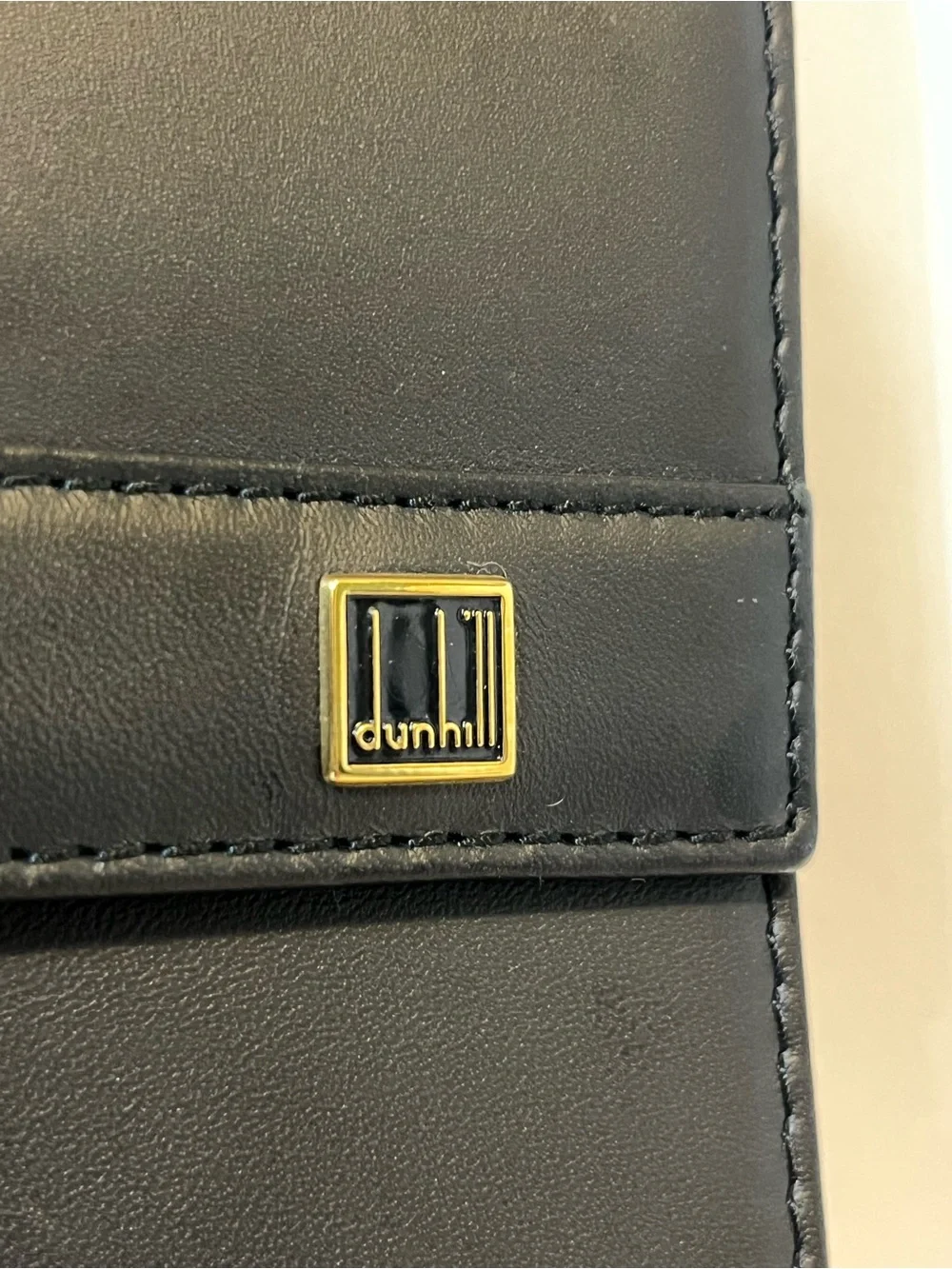 Dunhill Vintage Black Leather Clutch Gold Combination Lock Wristlet 🇮🇹